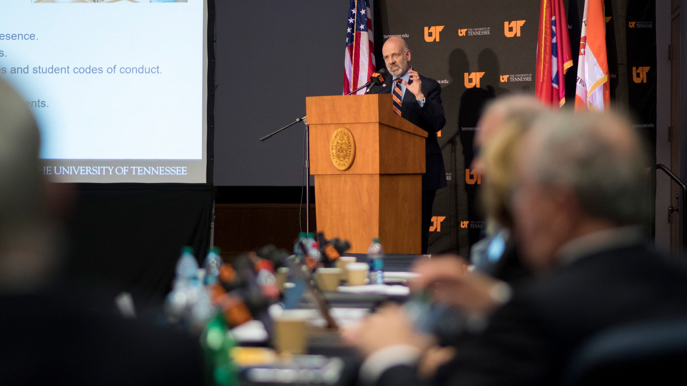 Joe DiPietro addressses the Board of Trustees