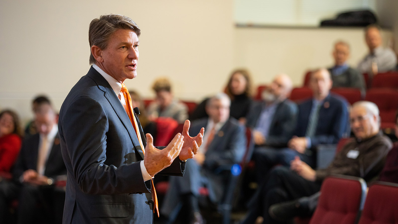 Randy Boyd speaking at an employee forum at UT Knoxville