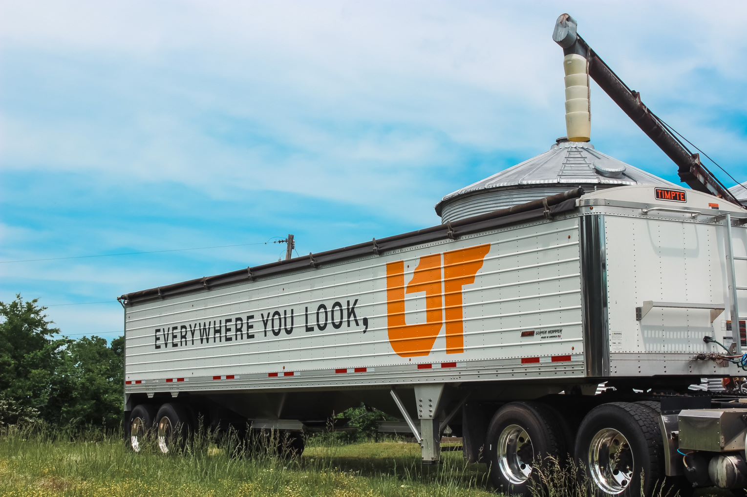 UT mural on 42-foot grain trailer in Maury County, Tennessee